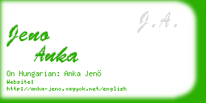 jeno anka business card